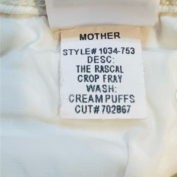 Mother The Rascal Crop Frey, Jeans, Straight Leg, Color Cream Puff, Size 27 - Picture 12 of 14